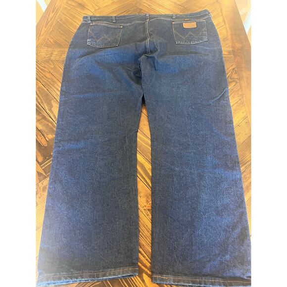 Wrangler Denim Blue Jeans 52x32 Western Cowboy Barn Farm Aztec Rodeo Workwear - Picture 3 of 9
